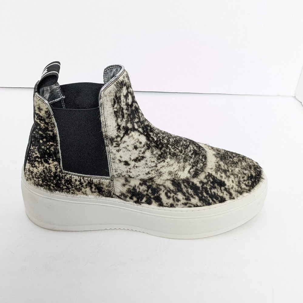 P448 Lucy high top calf hair platform sneakers - Picture 2 of 16
